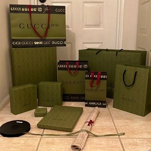 AUTHENTIC Gucci Bundle Boxes, Shopping Bags, tissue paper, Ribbon
